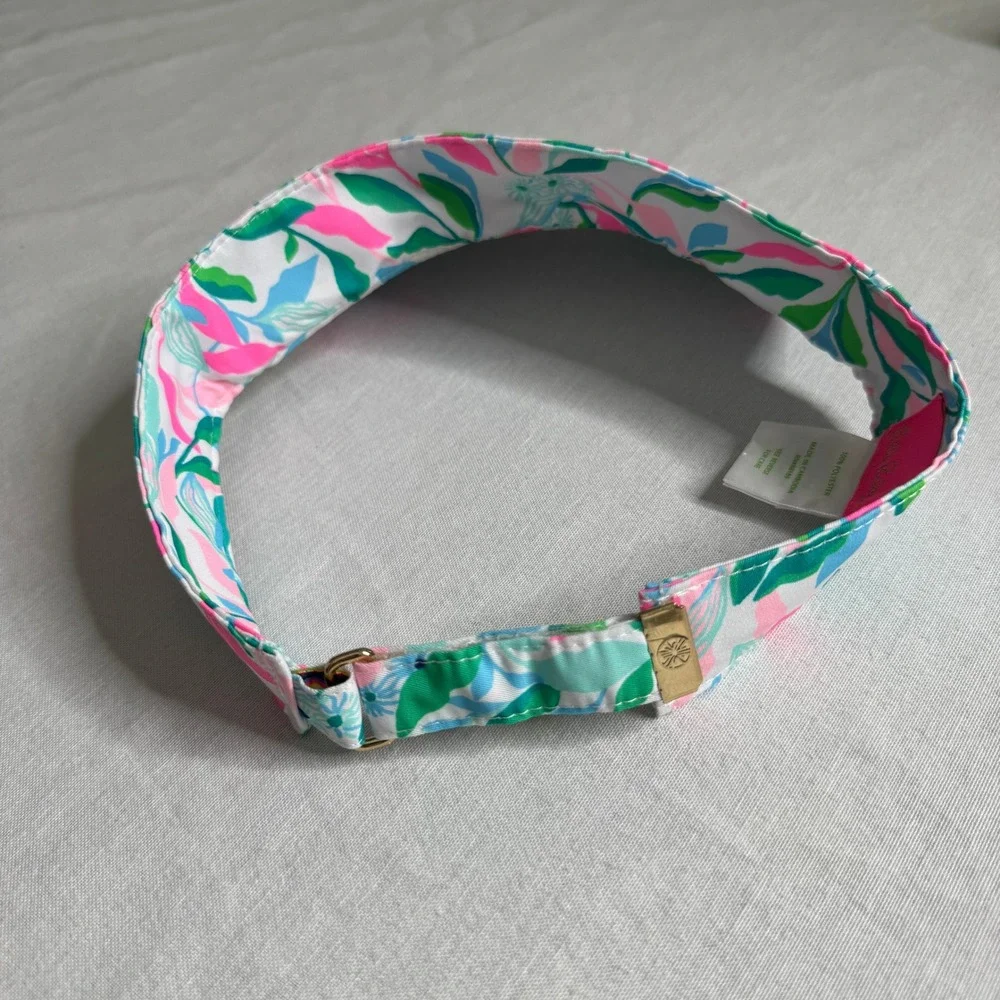 Lilly Pulitzer Holding Court Floral Leaf Print Resort Visor Womens Tropical